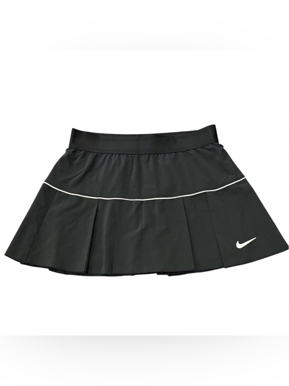 Nike Black Pleated Tennis Skirt with White Trim - S new condition! 😎🖤